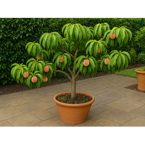 Mini broskyňa nízkokmenná (Prunus persica) ´HONEY GOLD´ - stredne skorá, výška 50-60 cm, voľnokorenná